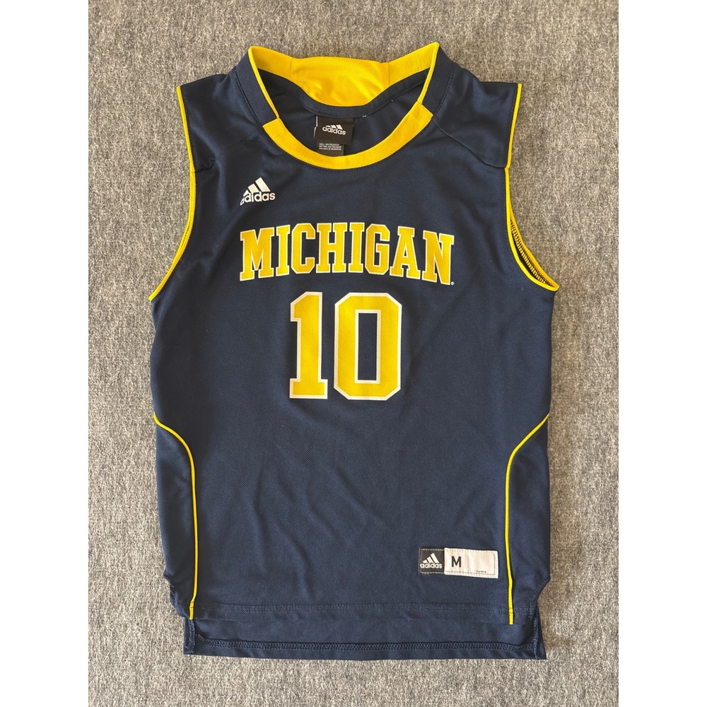 Adidas Michigan Wolverines Jersey Navy Blue Yellow‎ Number 10 Womens Medium